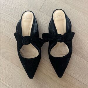 Alexandre Birman black velvet bow pointed flats. Size 38